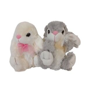 Dan Dee Collectors Choice Plush Bunny Rabbit Cream Grey Easter Stuffed Animal